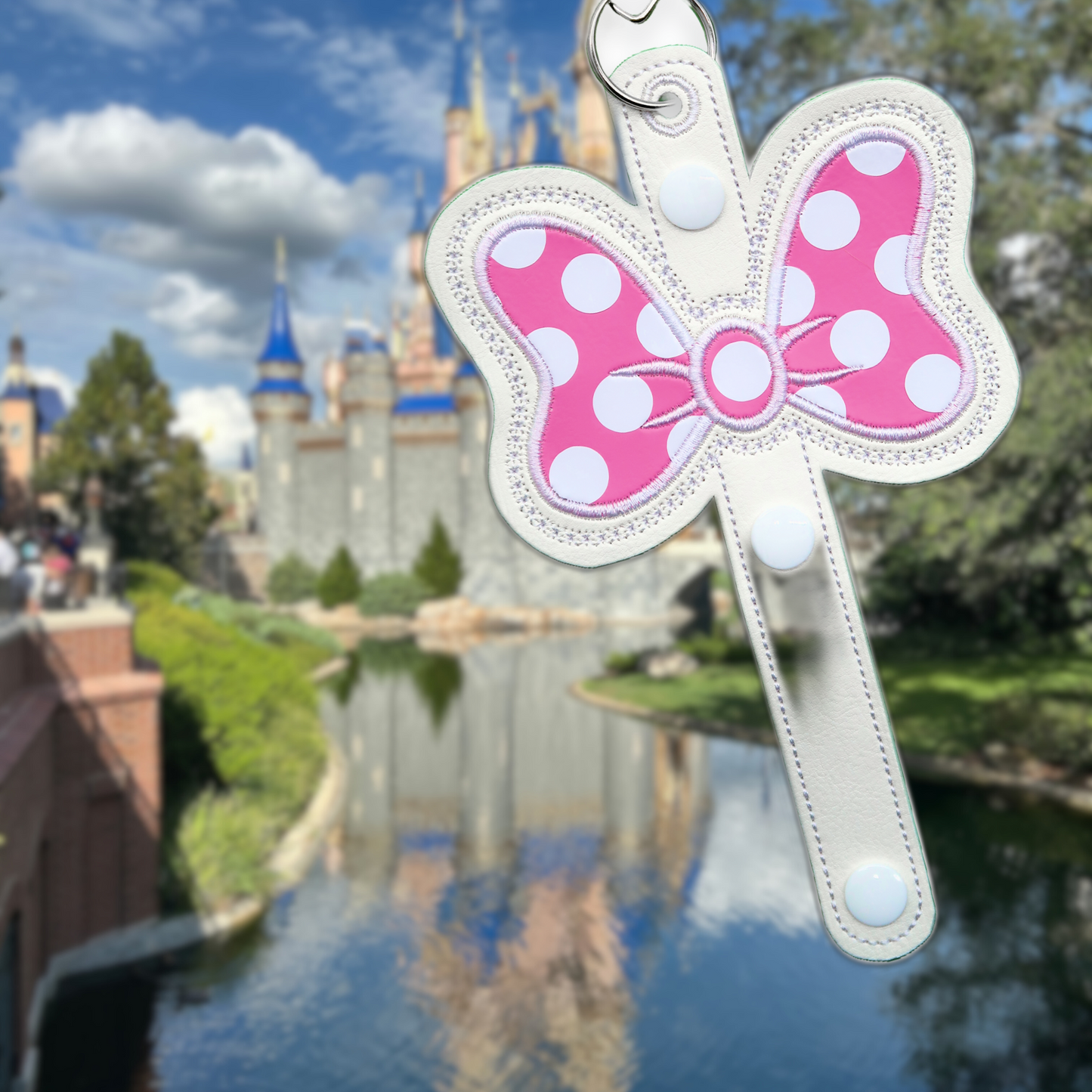 Minnie Bow Inspired - Pink & White Polka Dot Minnie Ear & Sunglasses Holder