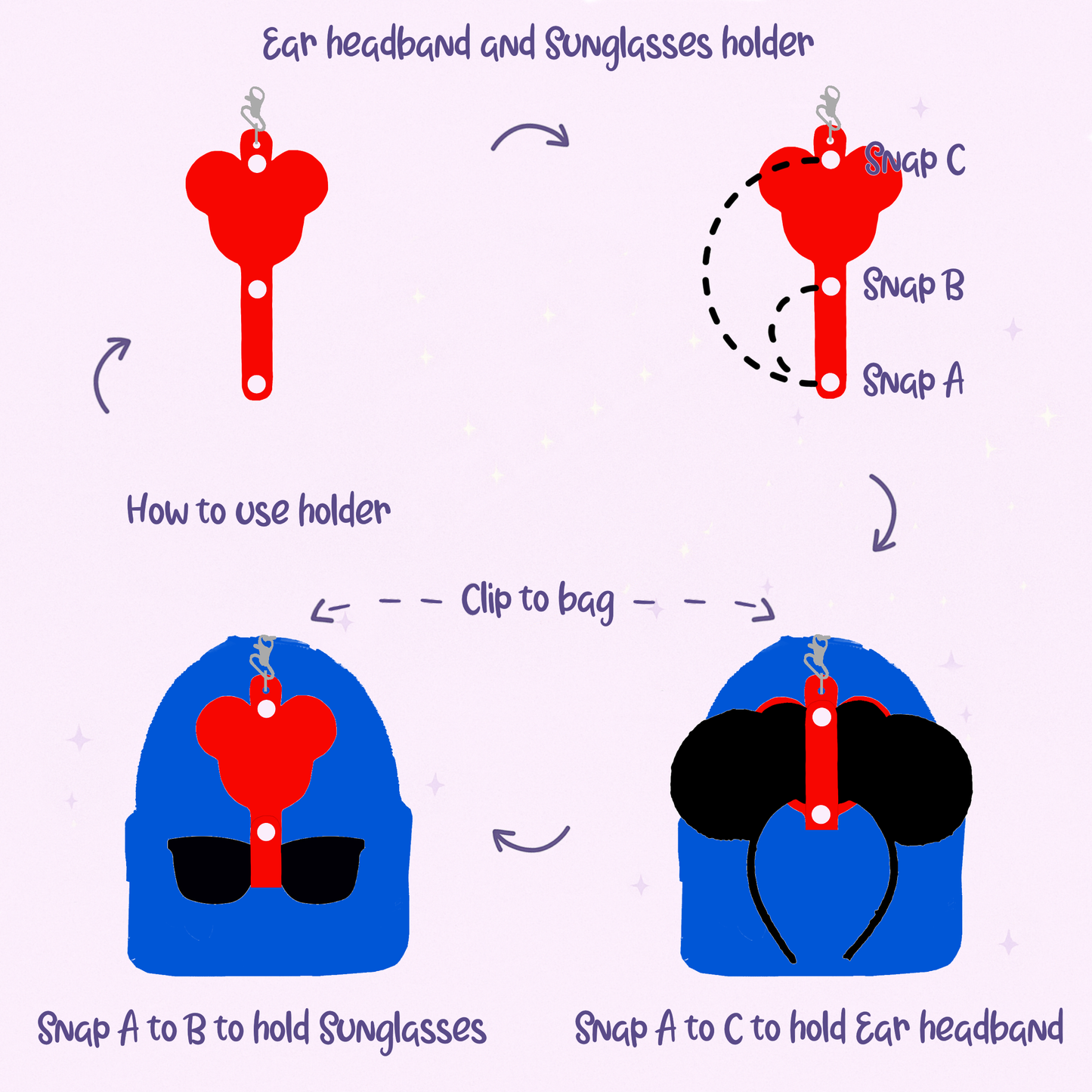 White Icing Donut with Sprinkles Ear & Sunglasses Holder