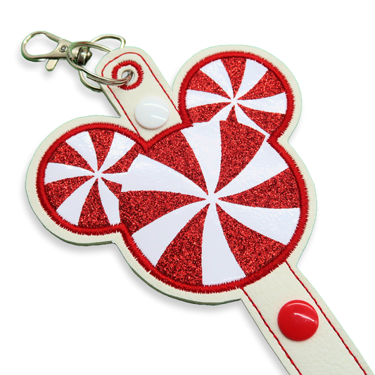 Candy Cane Glitter Mouse Head-Inspired Minnie Ear & Sunglasses Holder