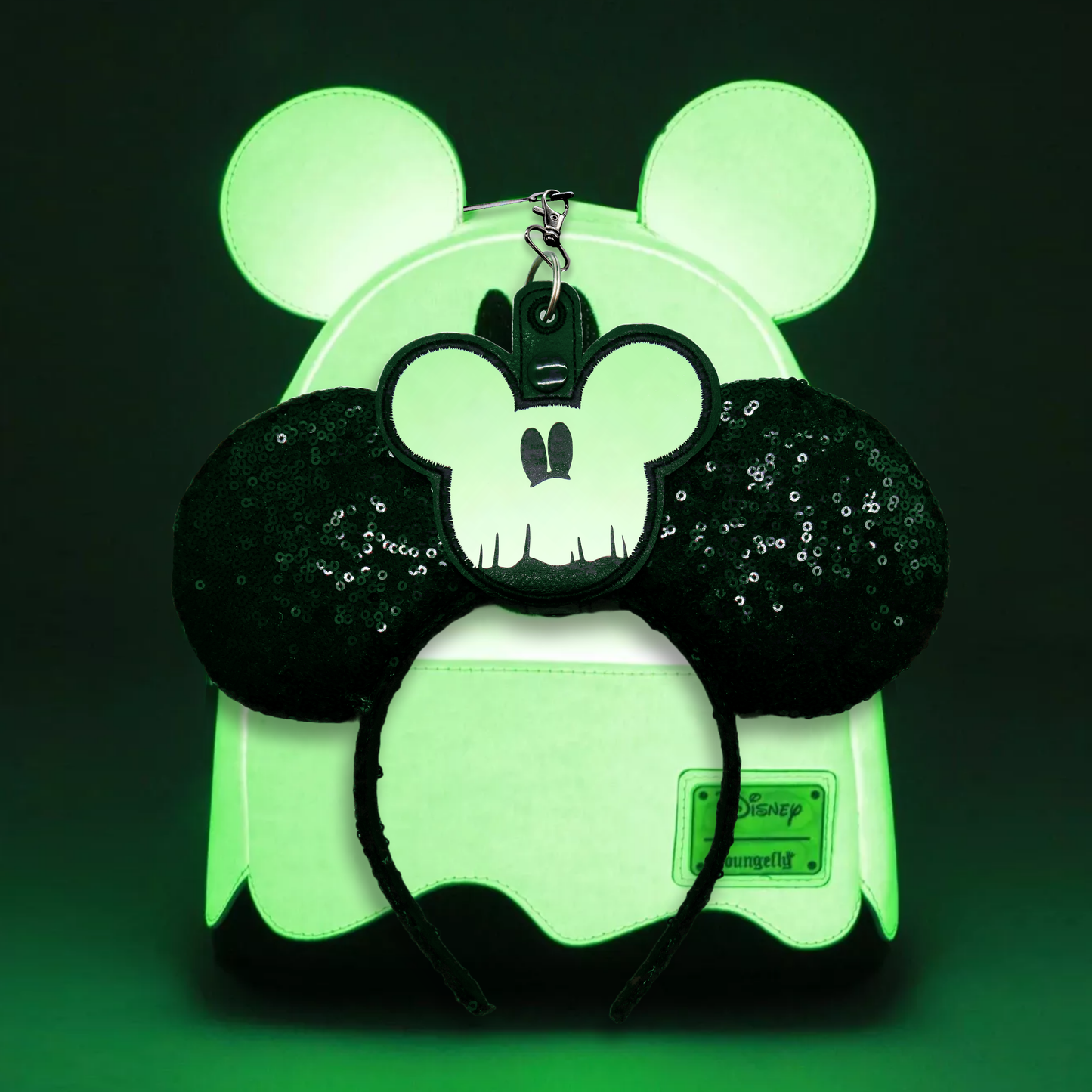 Mickey Glow-in-the-Dark Ghost - Inspired Minnie Ear & Sunglasses Holder