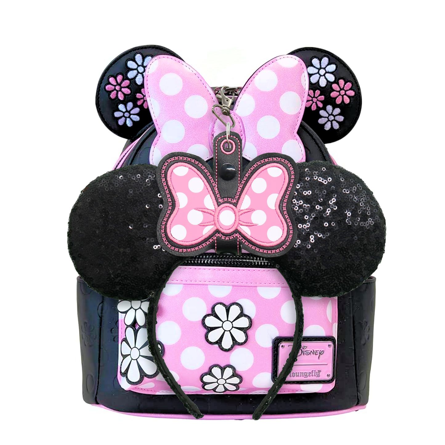 Minnie Bow Inspired Pink & White Polka Dot Minnie Ear & Sunglasses Holder