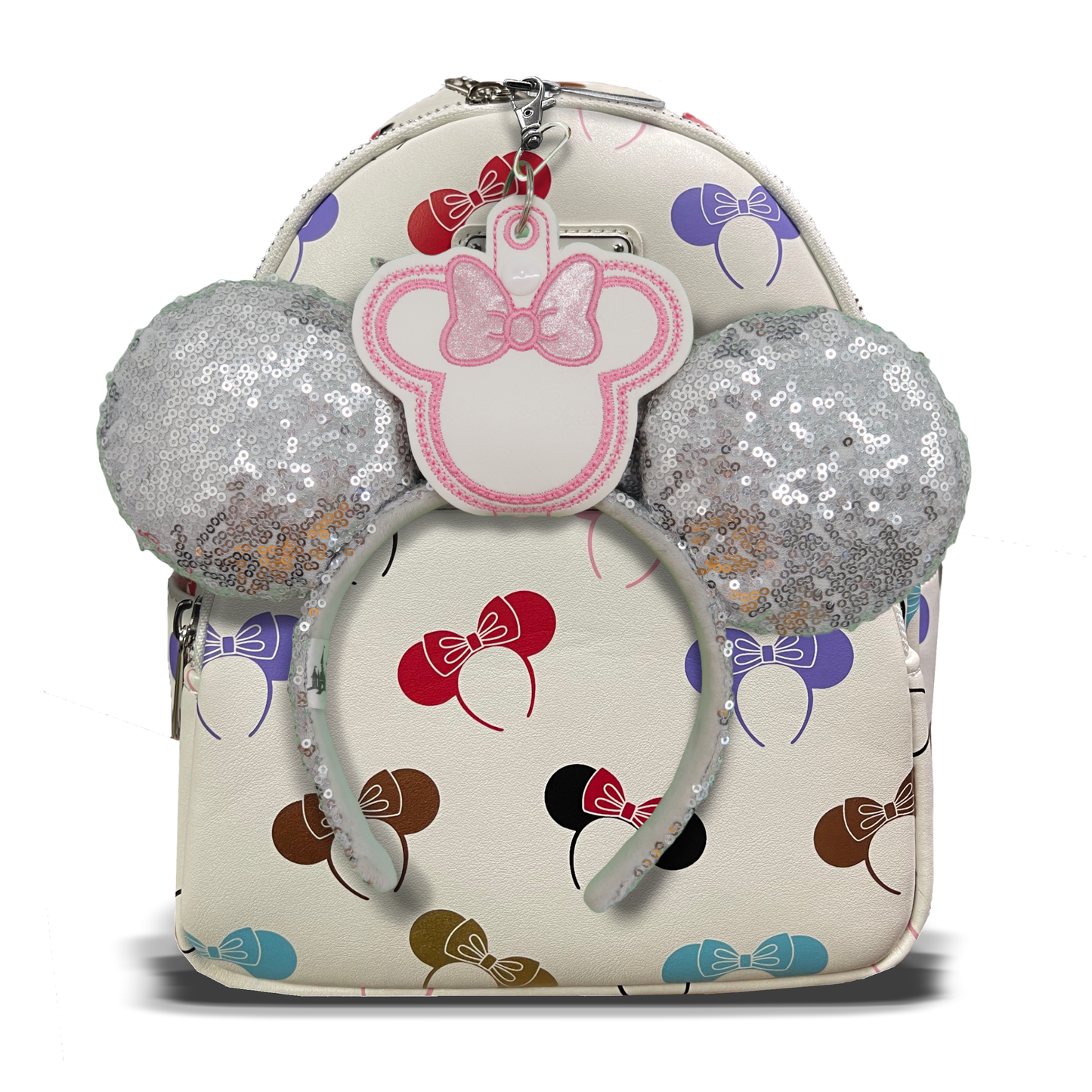 Minnie Pink Glitter Bow- Inspired Minnie Ear & Sunglasses Holder