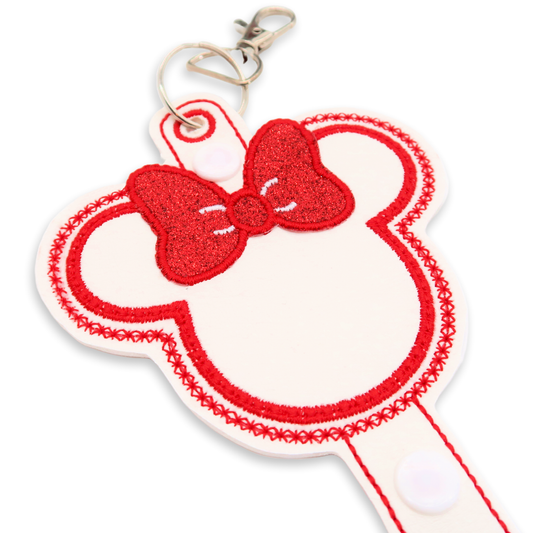 Minnie Red Glitter Bow- Inspired Minnie Ear & Sunglasses Holder