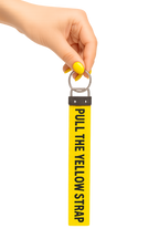 Pull the Yellow Strap Nylon Wristlet Keyring