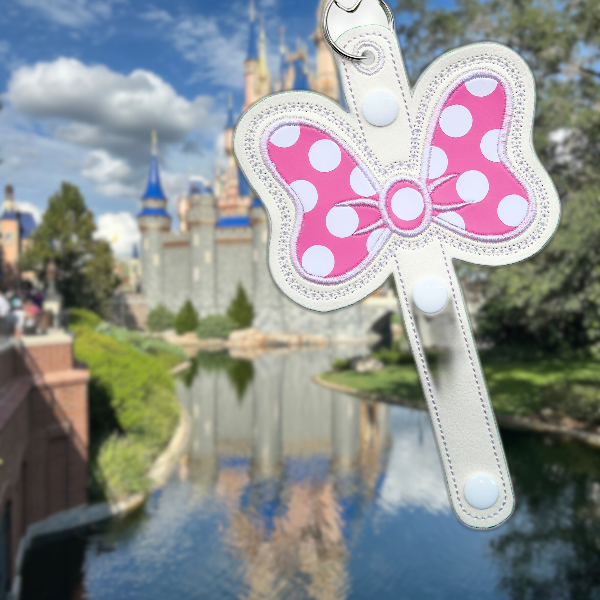 Minnie Bow Inspired - Pink & White Polka Dot Minnie Ear & Sunglasses Holder