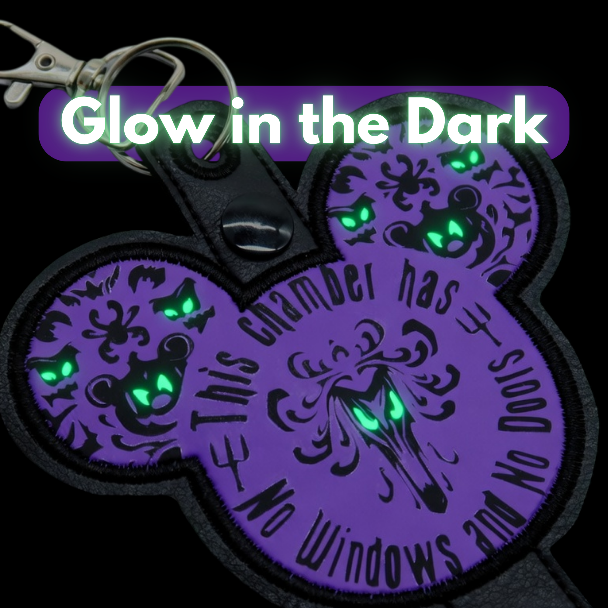 Haunted Mansion Wallpaper-Inspired Ear & Sunglasses Holder – Glow-in-the-Dark Eyes