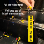 Pull the Yellow Strap Nylon Wristlet Keyring