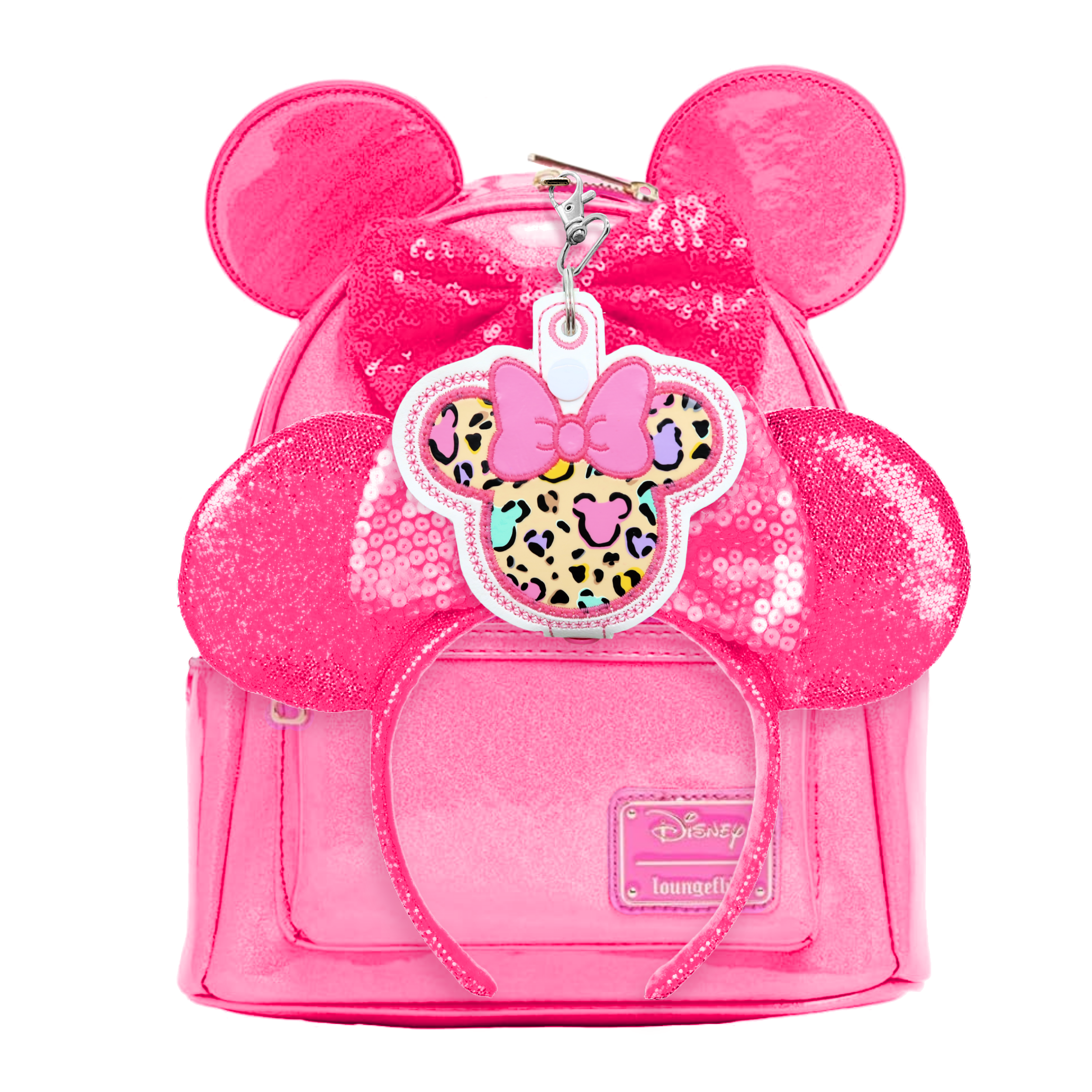 Minnie Pink Leopard Print Minnie Ear & Sunglasses Holder
