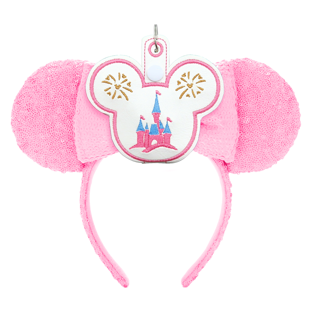Pink disney Castle fireworks ear holder