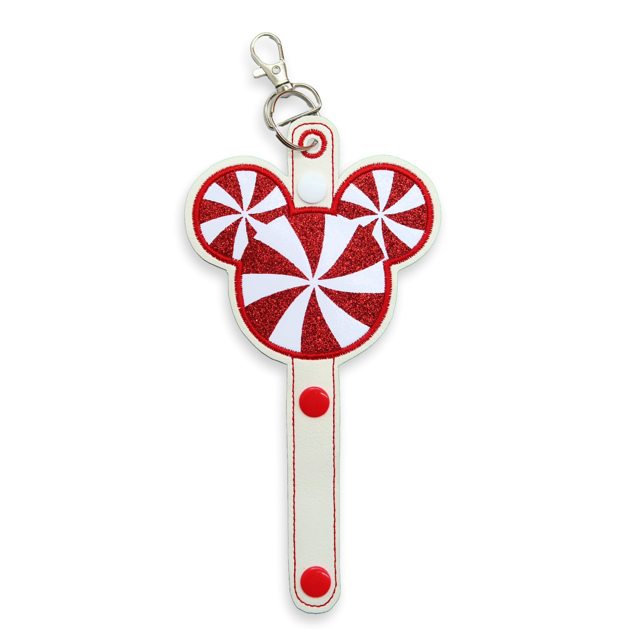 Candy Cane Glitter Mouse Head-Inspired Minnie Ear & Sunglasses Holder