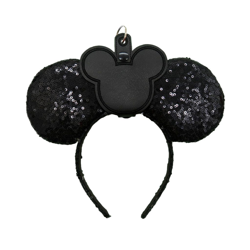Mickey Black Vegan Leather - Inspired Minnie Ear & Sunglasses Holder