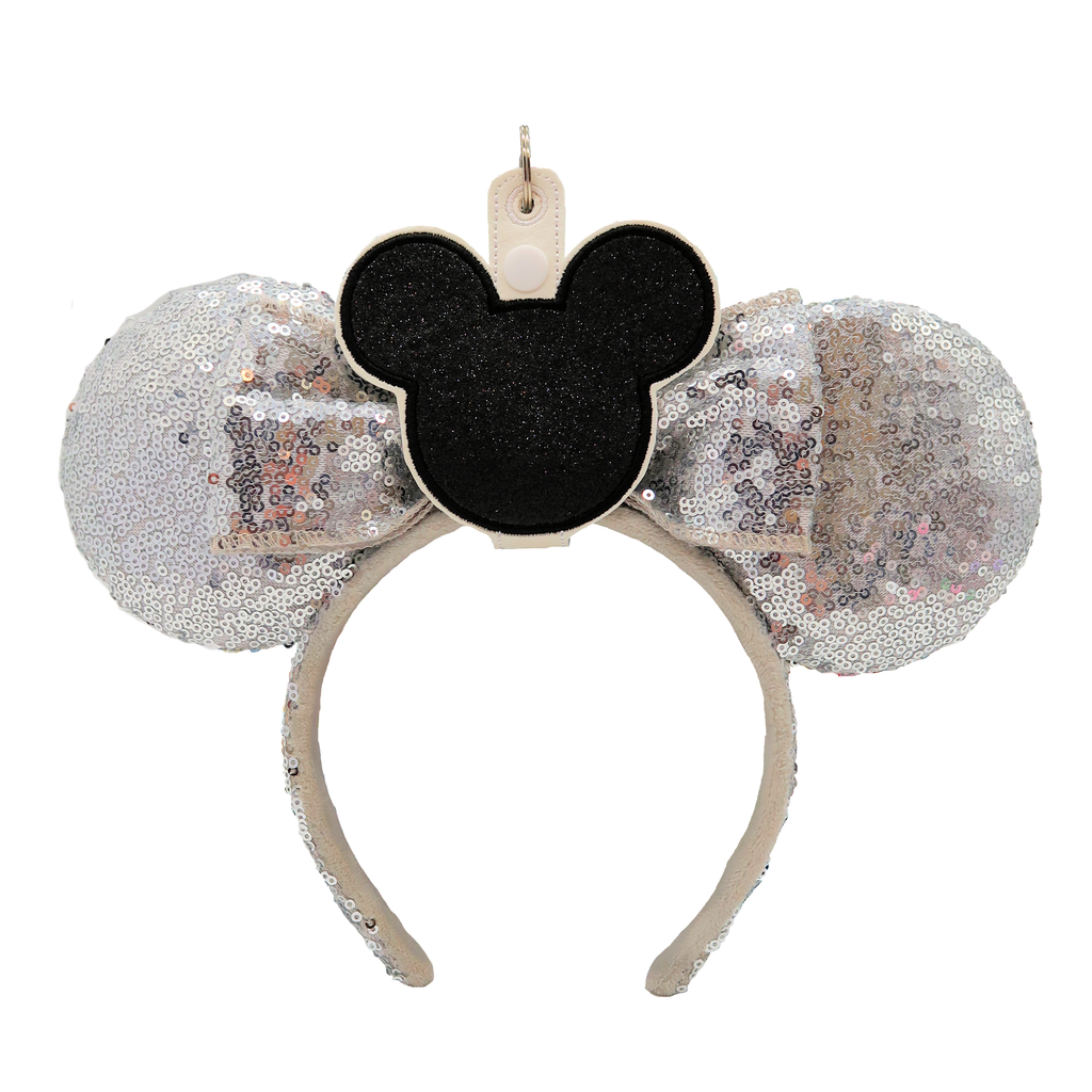 Mickey Black Glitter White Strap - Inspired Minnie Ear & Sunglasses Holder