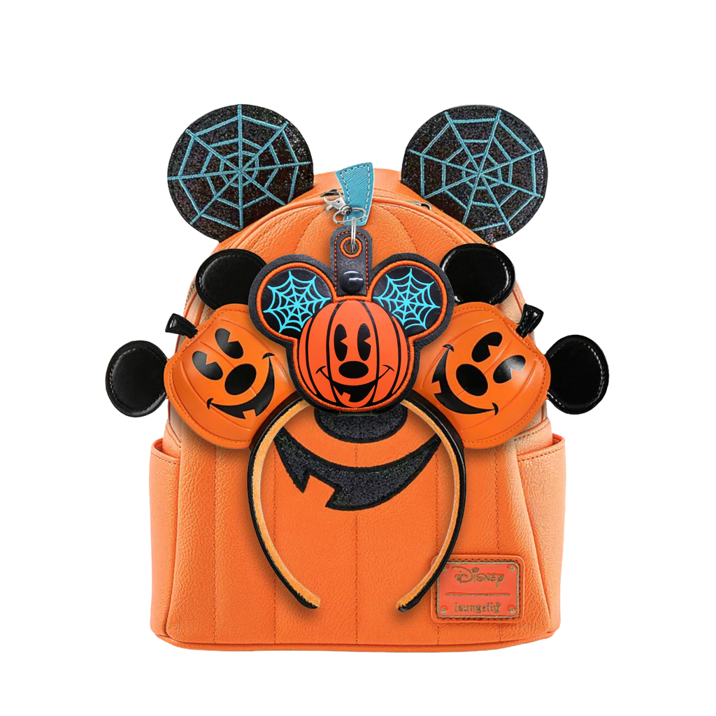 Mickey Face Pumpkin with Blue Web details - Inspired Ear Holder