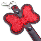 Minnie Bow Red Glitter Black Strap Ear & Sunglasses Holder