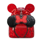 Minnie Bow Red Glitter Black Strap Ear & Sunglasses Holder