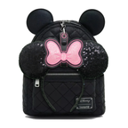 Minnie Bow Pink Glitter Black Strap Ear & Sunglasses Holder