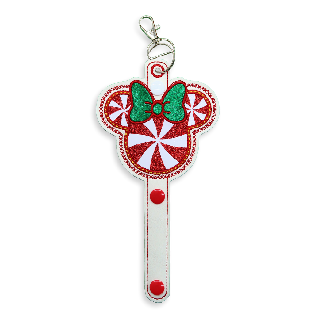 Candy Cane Glitter - Inspired Minnie Ear & Sunglasses Holder