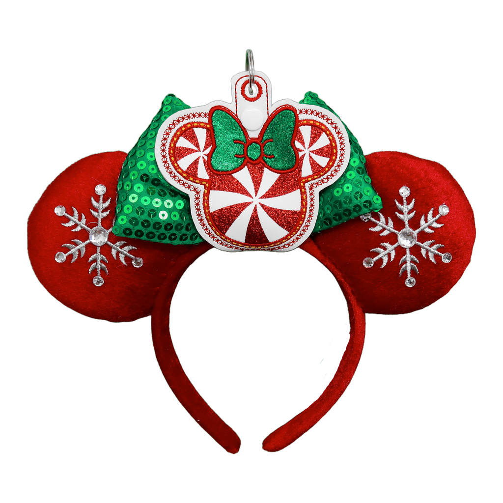 Candy Cane Glitter - Inspired Minnie Ear & Sunglasses Holder