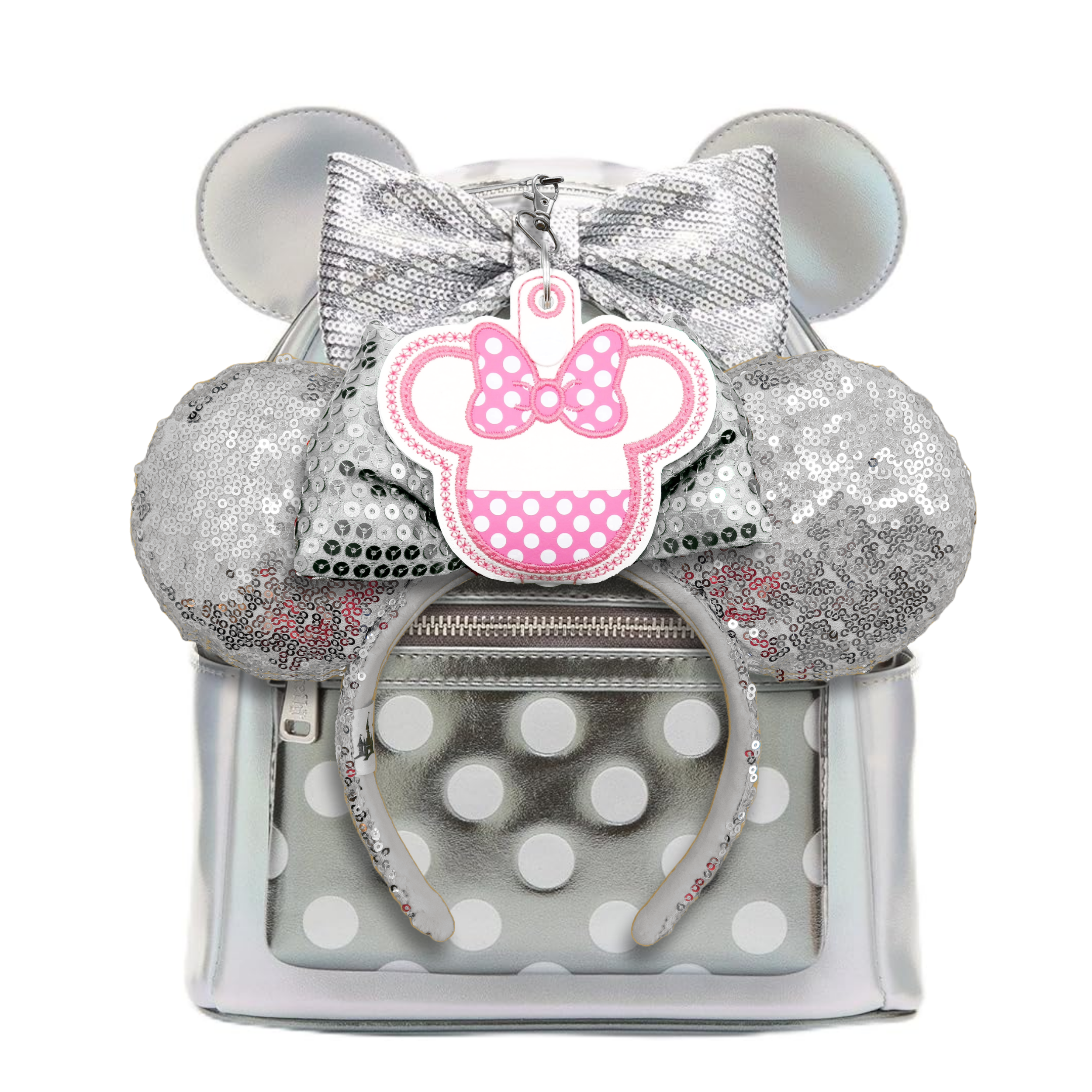 Minnie Pink & White Polka Dot - Inspired Minnie Ear & Sunglasses Holder - Rock the Dots