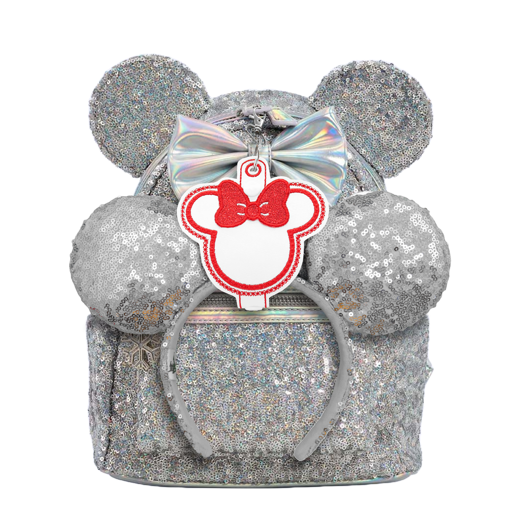 Minnie Red Glitter Bow- Inspired Minnie Ear & Sunglasses Holder