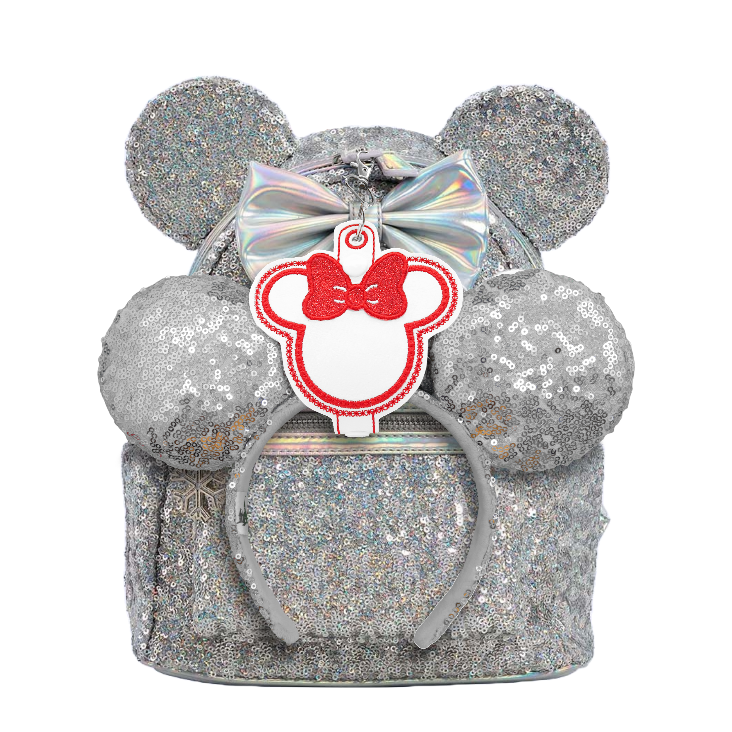 Minnie Red Glitter Bow- Inspired Minnie Ear & Sunglasses Holder