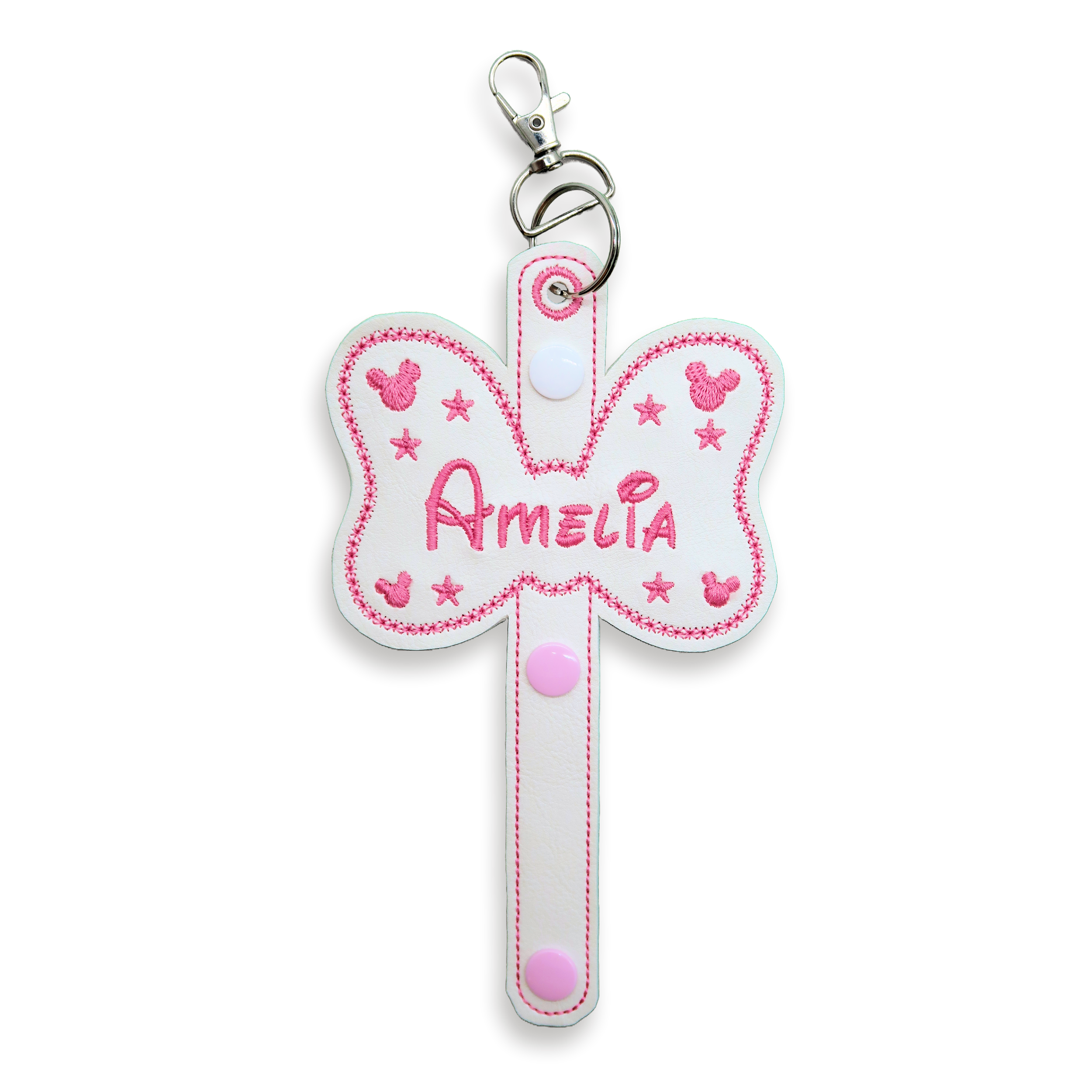 Personalised Pink Minnie Bow Ear Holder & Sunglasses Holder