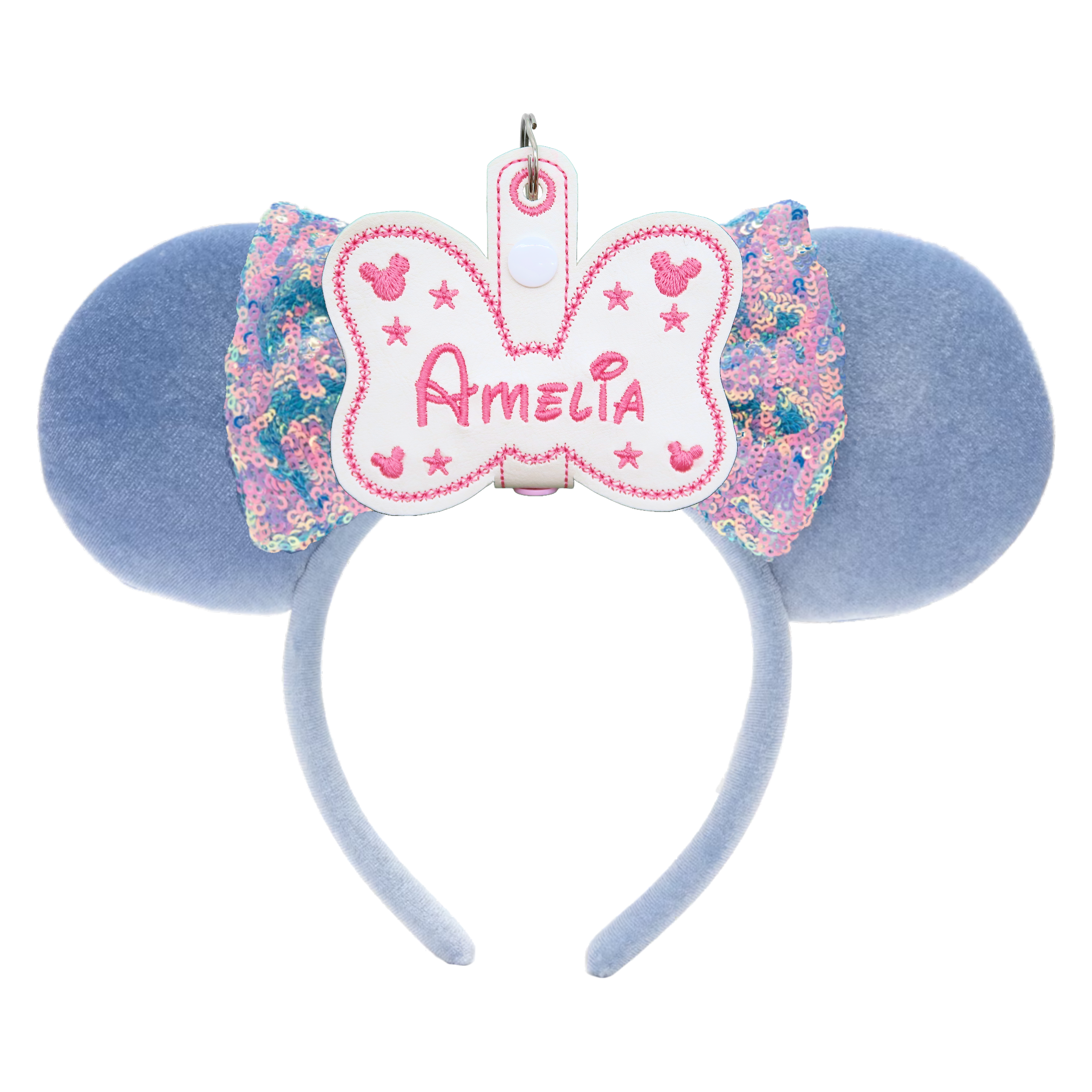 Personalised Pink Minnie Bow Ear Holder & Sunglasses Holder