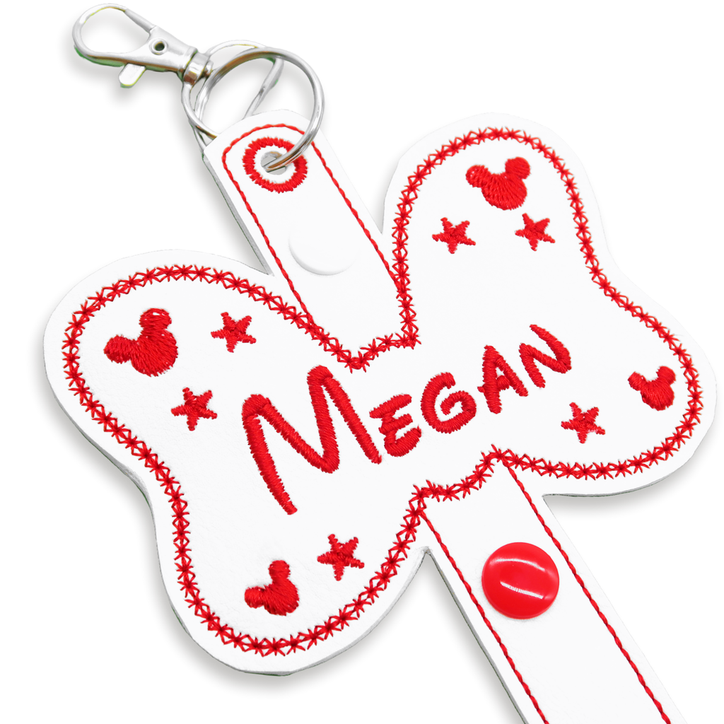 Personalised Red Minnie Bow Ear Holder & Sunglasses Holder