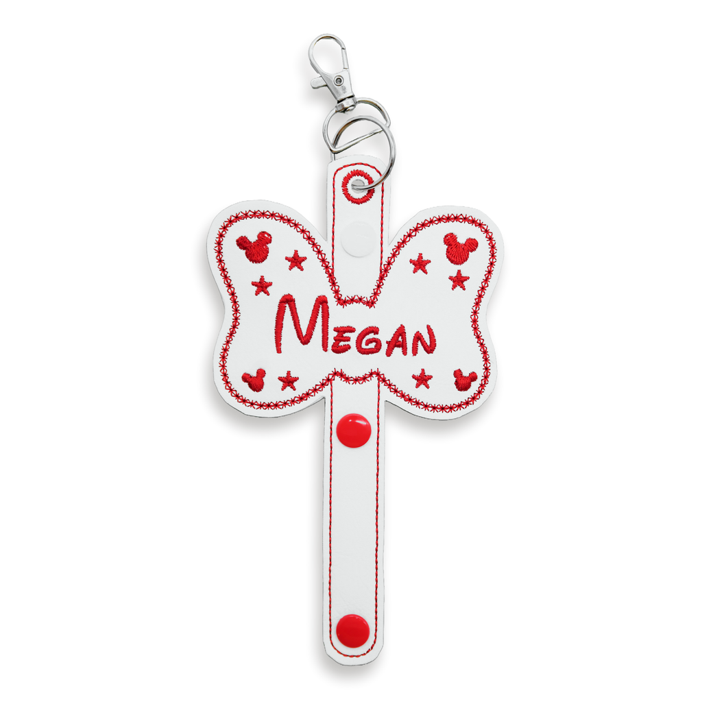 Personalised Red Minnie Bow Ear Holder & Sunglasses Holder