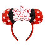 Personalised Red Minnie Bow Ear Holder & Sunglasses Holder