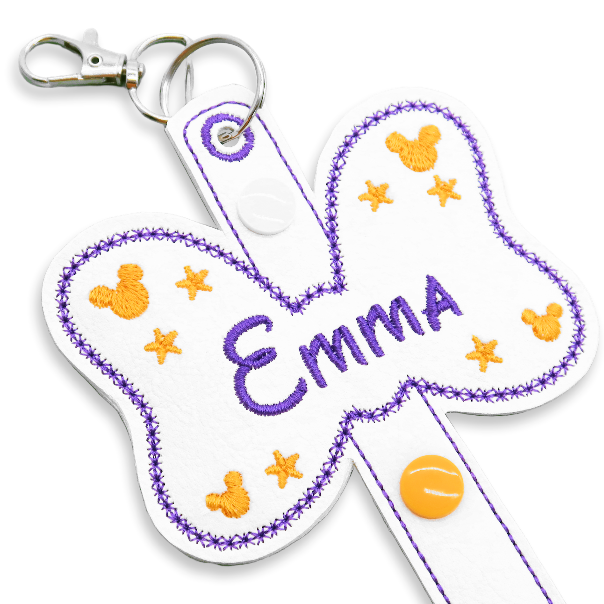 Personalised Purple & Gold Minnie Bow Ear Holder