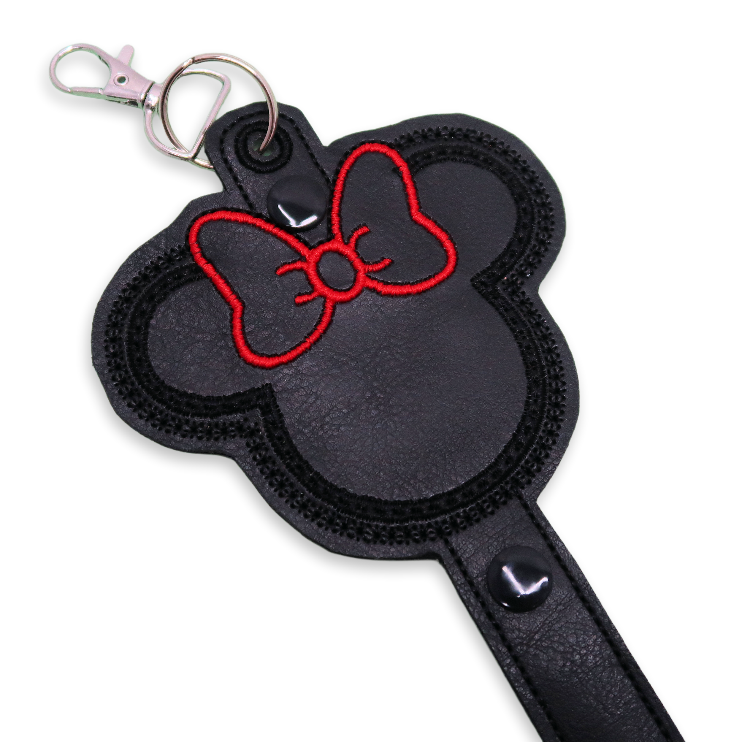Minnie Inspired Ear Holder Strap With Red Bow Embroidery