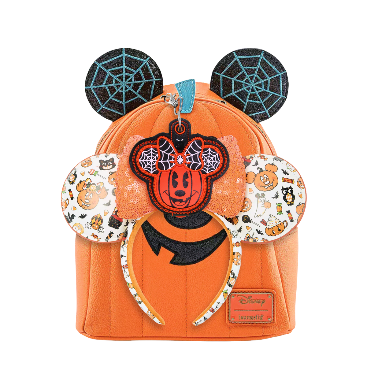 Minnie Face Pumpkin with Web details - Inspired Ear Holder