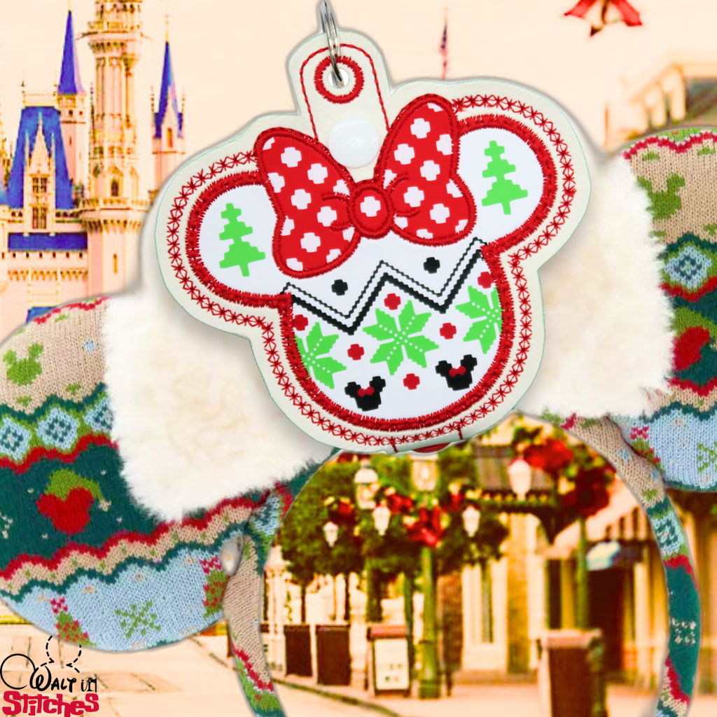 Minnie Fairisle Xmas Jumper - Inspired Ear & Sunglasses Holder
